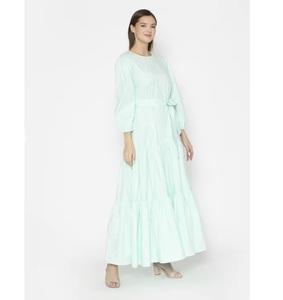Vente chaude à la mode femmes Designer décontracté printemps solide col rond femmes robe à la fabrication en gros à bas prix - Product Image 1