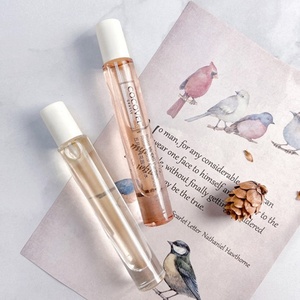 Wholesale Luxury 10 ml Round square Shape Long Tube 10ml Transparent Glass <b>Roll</b> <b>on</b> Bottles with Metal Roller Ball - Product Image 4