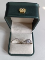 Ensemble de bagues de mariage et de fiançailles personnalisables en argent sterling 925, 2 pièces, inaltérables
