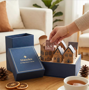Boîte en papier, boîte cadeau, <span class=keywords><strong>calendrier</strong></span> de l'avent, style nordique minimaliste, forme de maison 3D, papier recyclé, emballage pour bijoux et bonbons pour les détaillants de boutiques - Product Image 3