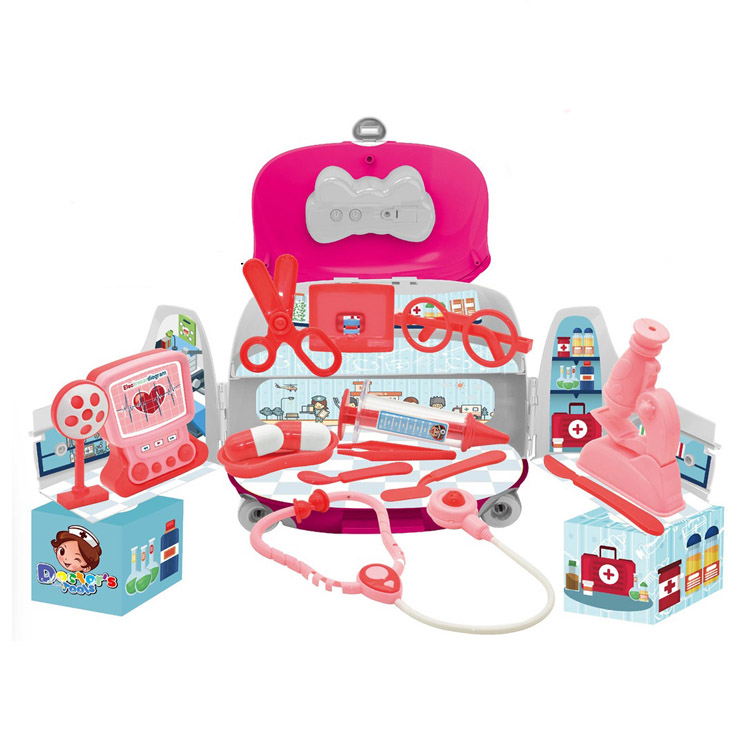 Комплект доктора для детей, 19 шт., упаковка со звуком и светом, пластиковая игрушка, Набор доктора