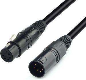 Câble d'éclairage DMX DMX-512 XLR 5 broches mâle vers XLR 5 broches femelle - Product Image 1