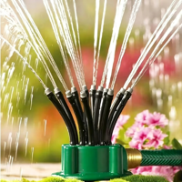 Buse d'arrosage goutte-à-goutte réglable en plastique vert à haute pression, multi-trous, pour l'irrigation des fermes, jardins et pelouses, avec jets multiples