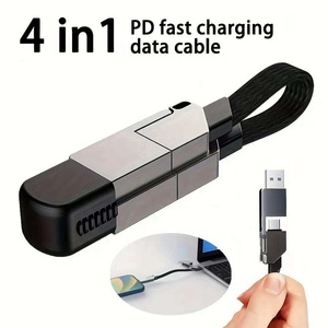 Câble USB 4 en 1 en alliage de zinc porte-clés <span class=keywords><strong>portable</strong></span> câble de données de charge rapide multifonctionnel - Product Image 3