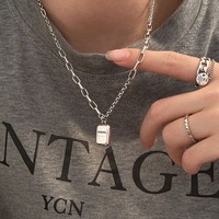 Collar con Colgante de Estrella y Letra Cuadrada, Cadena de Clavícula Simple y Moderna, Joyería de Moda para Mujer, Regalo