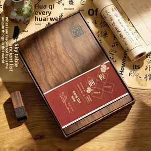 Wooden Notebook Light Luxury Wood Grain Unbound Custom Printed Logo <b>Notepad</b> <b>A5</b> Retro Creative Gift Box for Teachers - Product Image 2