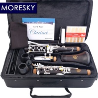 MORESKY Bb Woodwind Clarinet Wind Instrument Ebony Body Nickel Silver Surface 17 Silver Plated Keys Customizable M6 Made China
