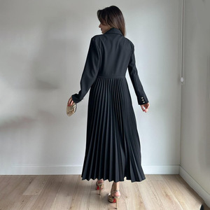 Spring New Pure Long-sleeved Button Top Pleated Long Skirt Set for Cross-border Trade of European and American Women's <strong>Clothing</strong> - Product Image 4