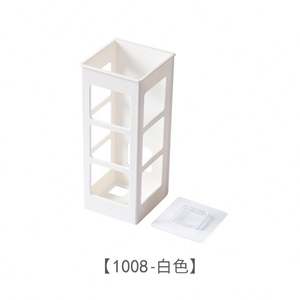 ชั้นวางของพลาสติกติดผนังในห้องนอน ไม่ต้องเจาะผนัง สำหรับเก็บอุปกรณ์ทำผม กล่องเก็บเครื่องสำอาง ของใช้ในบ้าน ห้องน้ำ ที่เก็บเครื่องม้วนผม - Product Image 6