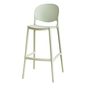 Silla de <span class=keywords><strong>Bar</strong></span> Moderna Minimalista con Respaldo, Apilable, para Cocina Comercial, Taburete Alto, Silla de Comedor de Plástico Creativa de Diseño - Product Image 1