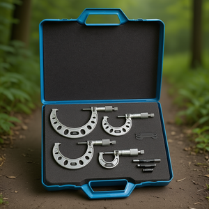 External <b>Micrometer</b> Set 0-25mm 25-50mm 50-75mm 75-100mm With Anvil And Spindle For Precision Measurement - Product Image 3