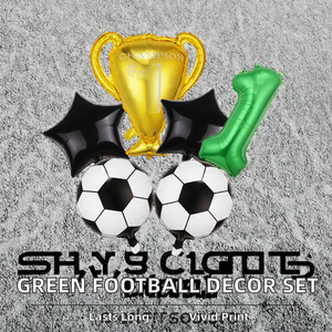 Set de Decoración para Fiesta de Fútbol Americano BINGO de 32 Pulgadas, Color Verde, con Material de Papel Metálico para Adolescentes - Product Image 2