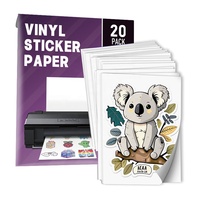 Stiker vinil transparan gambar cetak Inkjet anti air lembar Glossy yang dapat rusak potong stiker kertas A4