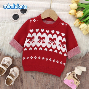 Nuevo Suéter Navideño para Bebé Recién <span class=keywords><strong>Nacido</strong></span> Mimixiong con Certificación OEKO-Tex, Suéteres y Chaquetas con Patrón <span class=keywords><strong>de</strong></span> Lazo Jacquard - Product Image 2