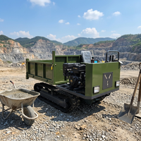 Camion chenillé tout-terrain de 2 tonnes avec chenilles en caoutchouc épaissies, mini-transporteur chenillé, benne hydraulique