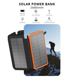 Powerbank portable pour panneau <span class=keywords><strong>solaire</strong></span> avec logo personnalisé 20000mah pour <span class=keywords><strong>chargeur</strong></span> de téléphone avec lumière de camping pliable - Product Image 2