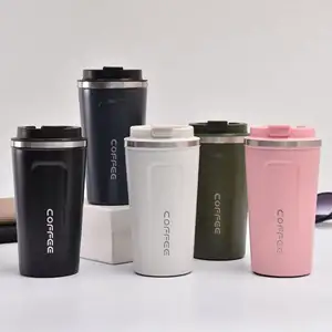 16oz Portable Stainless Steel Office Coffee Flask Promotional Temperature Display Thermo Travel Coffee Mug