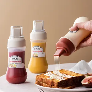 BPA-freie nachfüllbare Ketchup-Flasche Plastiks chuppen sauce Öl Honigs alat Dressing Spender Küchen gewürz Quetsch flasche