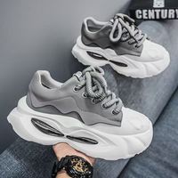 Chaussures décontractées tendance à lacets légères pour hommes, baskets de sport à semelle épaisse multicolores, antidérapantes, style chunky, directement de l'usine