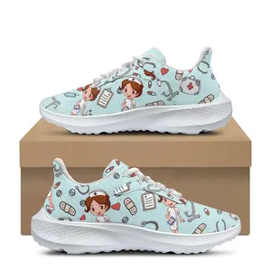 Print Nurse Shoes Medical Hospital Work Comfortable Flat Sneakers Casual Ladies Gym Outdoor Running Shoes for Teen Adult Gift