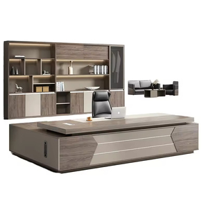Conjunto <span class=keywords><strong>de</strong></span> Escritorio y Silla para Jefe, Escritorio <span class=keywords><strong>de</strong></span> Computadora para Gerente <span class=keywords><strong>General</strong></span>, Escritorio <span class=keywords><strong>Administrativo</strong></span> <span class=keywords><strong>de</strong></span> Madera para Oficina, Simple y Moderno - Product Image 6