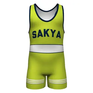 Esportes Sublimation Wrestling Wrestling Singlet Desgaste Feitos Sob Encomenda Baratos Para Os Homens