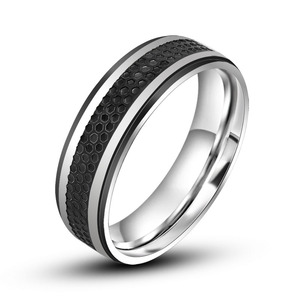 Titanium Steel <b>Couple</b> <b>Rings</b> Black And Gold Speckled Wedding Band Unisex Matching <b>Rings</b> SA529 530 - Product Image 2