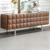 Soporte de TV a color nogal marrón con 2 cajones y 2 gabinetes 82 "L X 18" W X 28 "H pulgadas