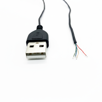 Câble Pigtail USB 2.0 Mâle Personnalisable avec Fils Nus, Câble USB Mâle avec Fil de Cuivre Émaillé à 4 Conducteurs