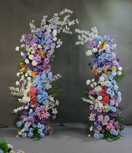 Arco de flores artificiales LANJO para bodas, arco de rosas de seda hecho a mano con soporte para ceremonia de boda - Product Image 5