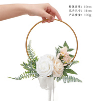 Guirnalda de novia, suministros para fiestas, decoración de boda, arreglo floral hecho a mano, corona de flores rosas, accesorios de decoración