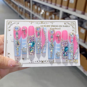 <span class=keywords><strong>Uñas</strong></span> <span class=keywords><strong>Postizas</strong></span> <span class=keywords><strong>de</strong></span> Lujo Hechas a Mano en 3D, <span class=keywords><strong>Uñas</strong></span> <span class=keywords><strong>de</strong></span> Estilete Largas <span class=keywords><strong>con</strong></span> Diseño <span class=keywords><strong>de</strong></span> Mariposa, Adornadas <span class=keywords><strong>con</strong></span> Diamantes <span class=keywords><strong>de</strong></span> Imitación - Product Image 4