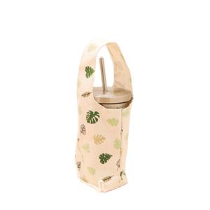 Sac de rangement réutilisable en toile pour bouteille d'eau avec impression personnalisée, étui portable pour thé au lait, motifs animaux, long ruban - Product Image 5