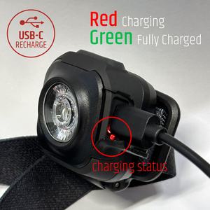 China Factory 200LM IPX4 Waterproof <b>Rechargeable</b> LED Headlamp with Adjustable Beam Camping Torch White/Red <b>Light</b> - Product Image 3