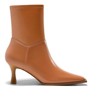 High Quality <strong>Women's</strong> Classic Pointed Toe <strong>Heels</strong> PU Leather <strong>Ankle</strong> <strong>Boots</strong> <strong>Low</strong> <strong>Heel</strong> Side Zipper Short Booties - Product Image 3