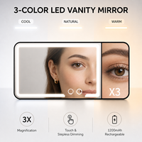 Miroir de maquillage avec lumières, miroir de maquillage portable, miroir de maquillage pour voiture, miroir de maquillage à LED, miroir cosmétique rechargeable pour pare-soleil