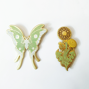 Yüksek kalite özel Logo kelebek doğa Metal yaka iğnesi sevimli mantar mat altın kaplama sert emaye pimleri - Product Image 2