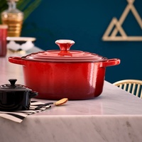 Ensemble de casseroles en fonte émaillée colorées, ustensiles de cuisson élégants et ensemble de rangement alimentaire