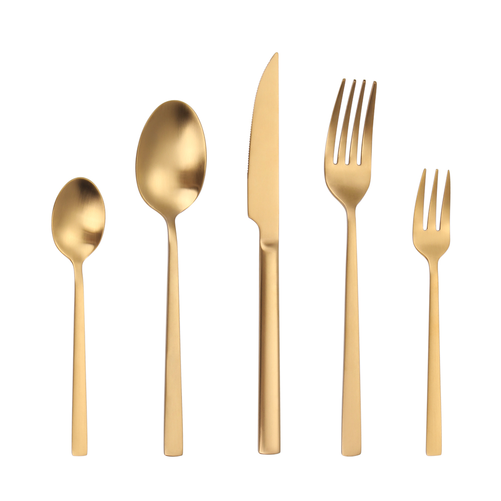 5 pezzi oro opaco (forchetta per torta) (B)