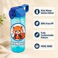 Bouteille d'eau en plastique PET pour enfants avec couvercle, vente en gros