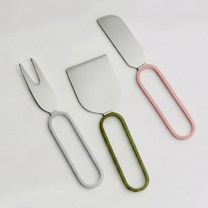 Modern Stainless Steel <b>Cheese</b> <b>Knife</b> <b>Set</b> With Plastic Handles 3 Colors Dishwasher Safe Ideal For Kitchen Use And Hotel Use - Product Image 1