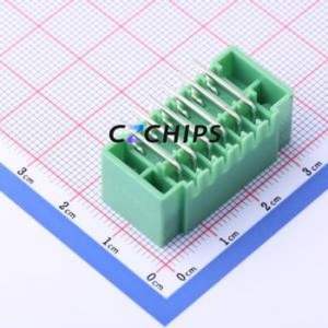KF2EDGKRM-3.5-2*6P Plug-in Terminal Block Bent Lead Through Hole,P=3.5mm Board-to-Board / Socket Closed Screw Fixing 2x6P 3.5mm - Product Image 2