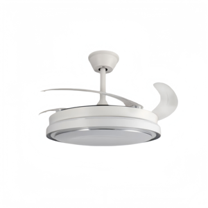 <b>Modern</b> LED <b>Ceiling</b> Fan <b>Light</b> DC Motor 3 Blades Remote Control Dimmable 3000K-6000K Downrod Mount Living Room White Metal 6-Speed - Product Image 1