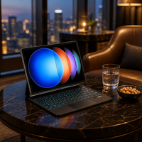 Xiaomi Pad 6s Pro 12.4 için Yeni Akıllı Manyetik Yüzer Makaslı Klavye, Dahili Dokunmatik Yüzey ve RGB Arka Aydınlatma ile
