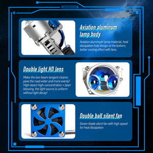 Xenplus L90 <span class=keywords><strong>Mini</strong></span> H4 200 W/par 3 pulgadas <span class=keywords><strong>azul</strong></span> Bi LED lente de Proyector láser 9-32V 48000lm LED faro para coches 12V - Product Image 5