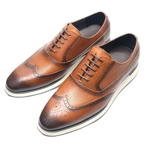Men's Business Casual <b>Shoes</b> Custom-Made Wholesale Price Luxurious Dress <b>Shoes</b> Lace-Up Hand-Carved Breathable <b>Height</b> <b>Increasing</b> - Product Image 1