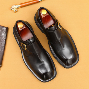 2026 Design New High-Quality Square-<b>Toe</b> Leather Shoes for Men - Premium Formal Business Casual Shoes - Genuine Leather - Product Image 3