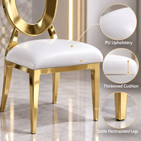 Chaise de banquet électroplaquée avec dossier ajouré et structure métallique pour mariages, événements, hôtels, salles de banquet et fêtes