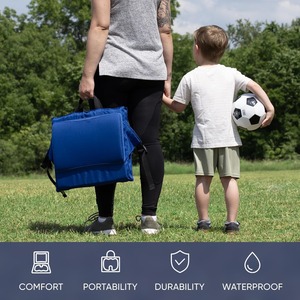 Thoải Mái Sân Vận Động Ghế Với Trở Lại <span class=keywords><strong>H</strong></span>ỗ Trợ Có Thể Điều Chỉnh Bộ Nhớ Bọt Bleacher Ghế Xách Tay Gấp Ghế Đệm Với Lưu Trữ Túi - Product Image 2