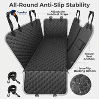 Tapis de siège auto 4-en-1 le plus vendu pour animaux de compagnie, coussin pour chien de taille moyenne à grande, en tissu Oxford, pour siège arrière, portable, imperméable, noir et blanc